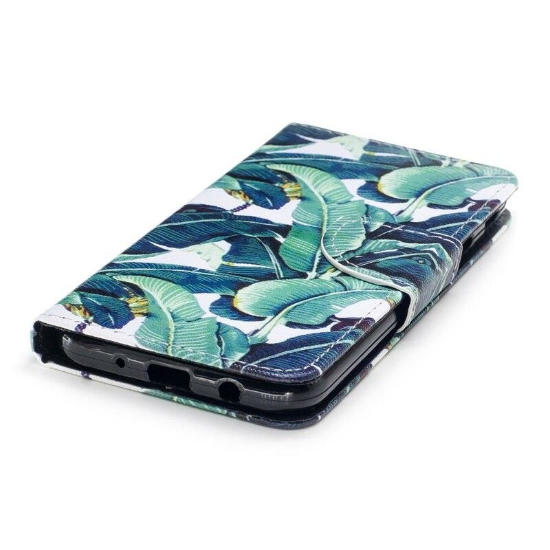 Folio Deksel Til Samsung Galaxy J7 2017 Med Kjede Tropical Leaves Strap