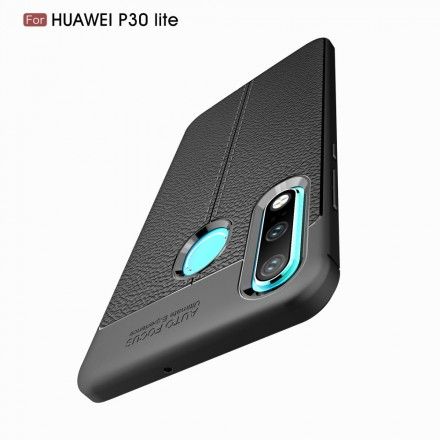 Deksel Til Huawei P30 Lite Dobbel Linje Litchi Leather Effect