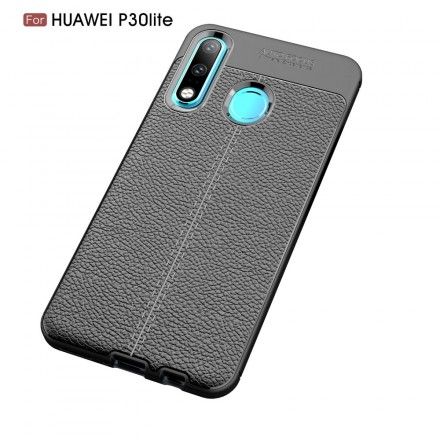 Deksel Til Huawei P30 Lite Dobbel Linje Litchi Leather Effect