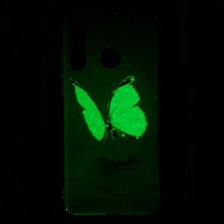 Deksel Til Huawei P30 Lite Fluorescerende Blå Sommerfugl