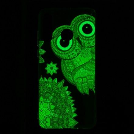 Deksel Til Huawei P30 Lite Fluorescerende Ugle Mandala