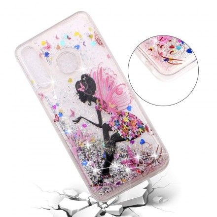 Deksel Til Huawei P30 Lite Transparente Blomsterfe Glitter