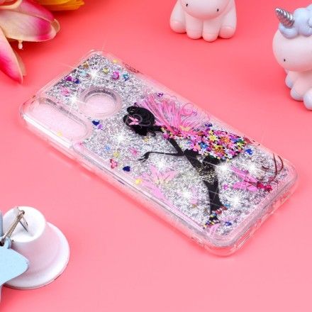 Deksel Til Huawei P30 Lite Transparente Blomsterfe Glitter