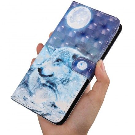 Folio Deksel Til Huawei P30 Lite Månelyst Ulv