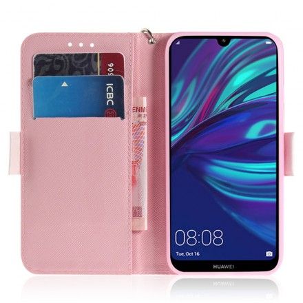 Folio Deksel Til Huawei P30 Lite Med Kjede Thong Flower Tree