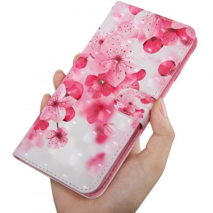Folio Deksel Til Huawei P30 Lite Rosa Blomster