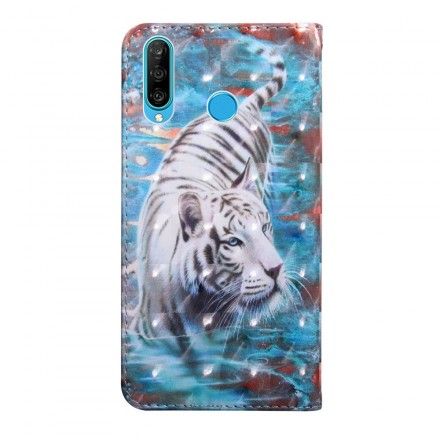 Folio Deksel Til Huawei P30 Lite Tiger I Vann