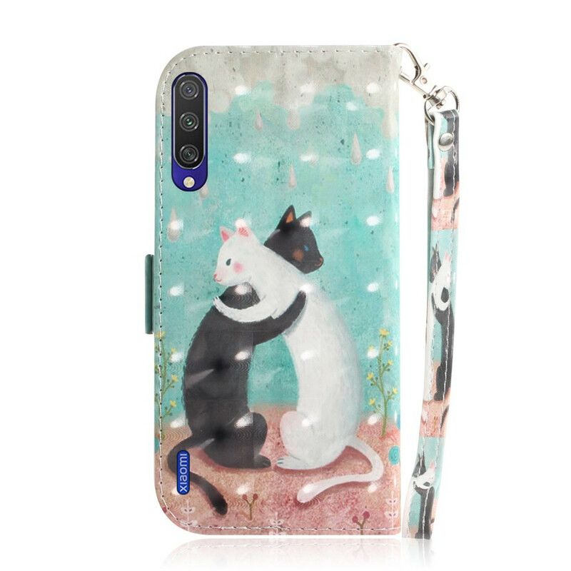 Folio Deksel Til Xiaomi Mi A3 Med Kjede Thong Cat Friends