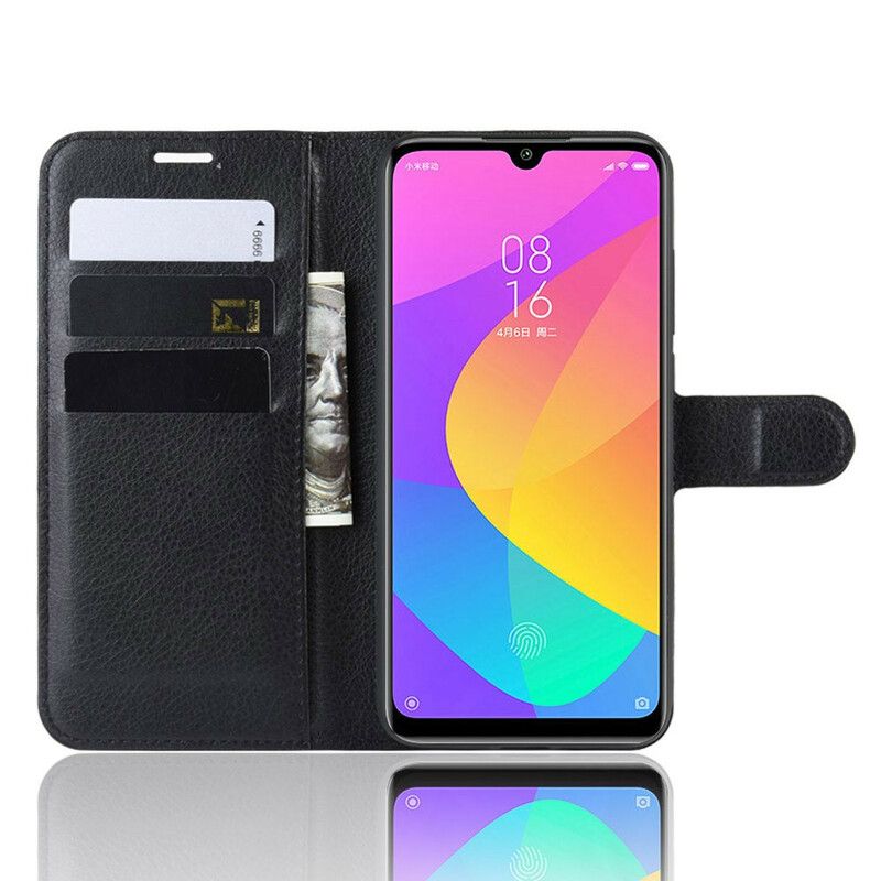 Folio Deksel Til Xiaomi Mi A3 Premium Litchi Leather Effect