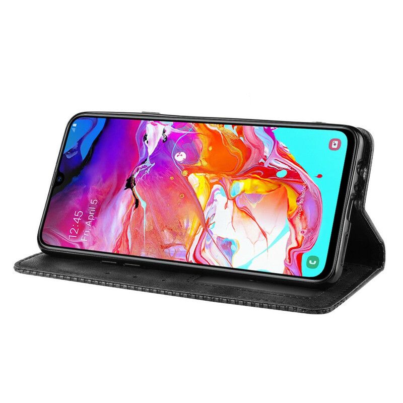 Beskyttelse Deksel Til Samsung Galaxy A20s Folio Deksel Vintage Stilisert Skinneffekt