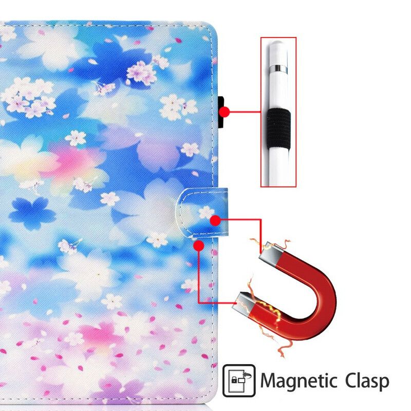 Folio Deksel Til Samsung Galaxy Tab S7 / Tab S8 Akvarellblomster