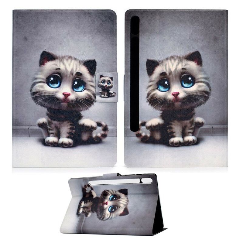 Folio Deksel Til Samsung Galaxy Tab S7 / Tab S8 Blue Eyes Cat