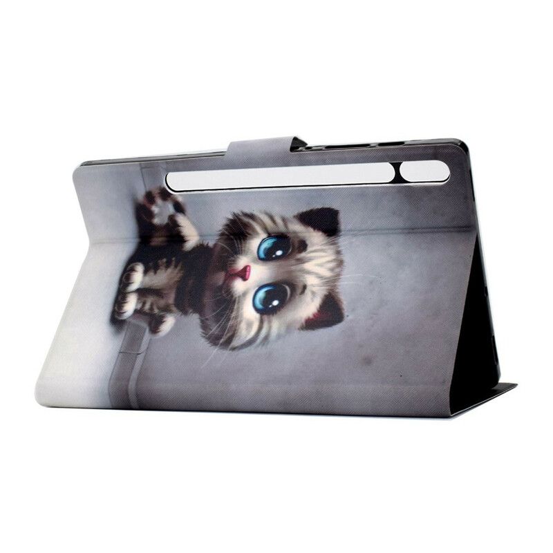 Folio Deksel Til Samsung Galaxy Tab S7 / Tab S8 Blue Eyes Cat