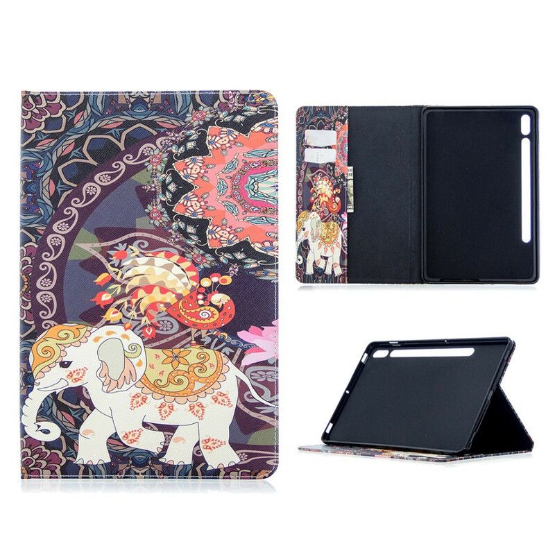 Folio Deksel Til Samsung Galaxy Tab S7 / Tab S8 Elefanttrykkmønster