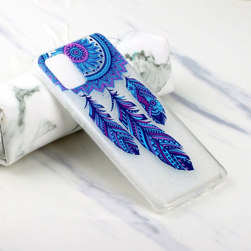 Deksel Til Samsung Galaxy A51 Blue Feathers Dream Catcher