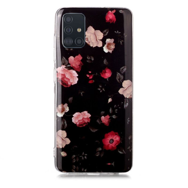 Deksel Til Samsung Galaxy A51 Fluorescerende Blomsterserie