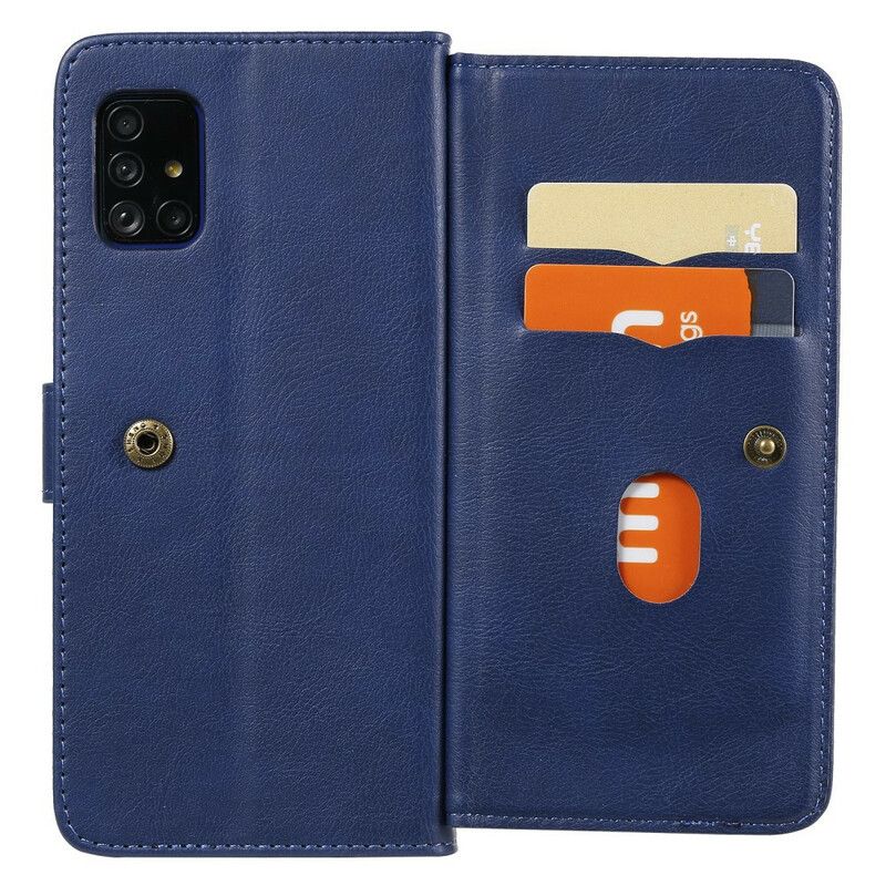 Folio Deksel Til Samsung Galaxy A51 Faux Leather 9 Kortholder