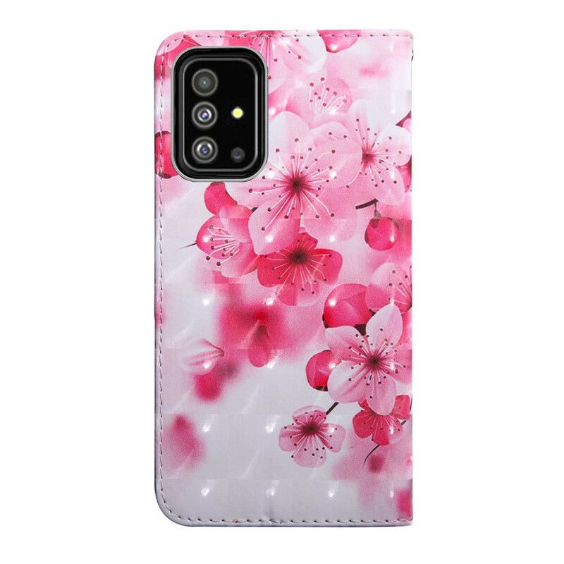 Folio Deksel Til Samsung Galaxy A51 Rosa Blomster