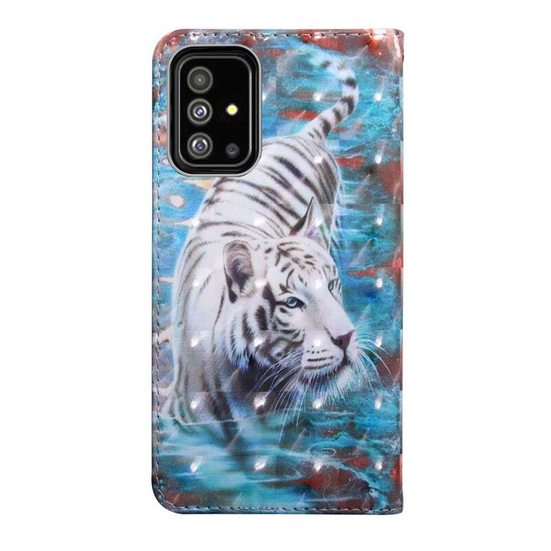 Folio Deksel Til Samsung Galaxy A51 Tiger I Vann