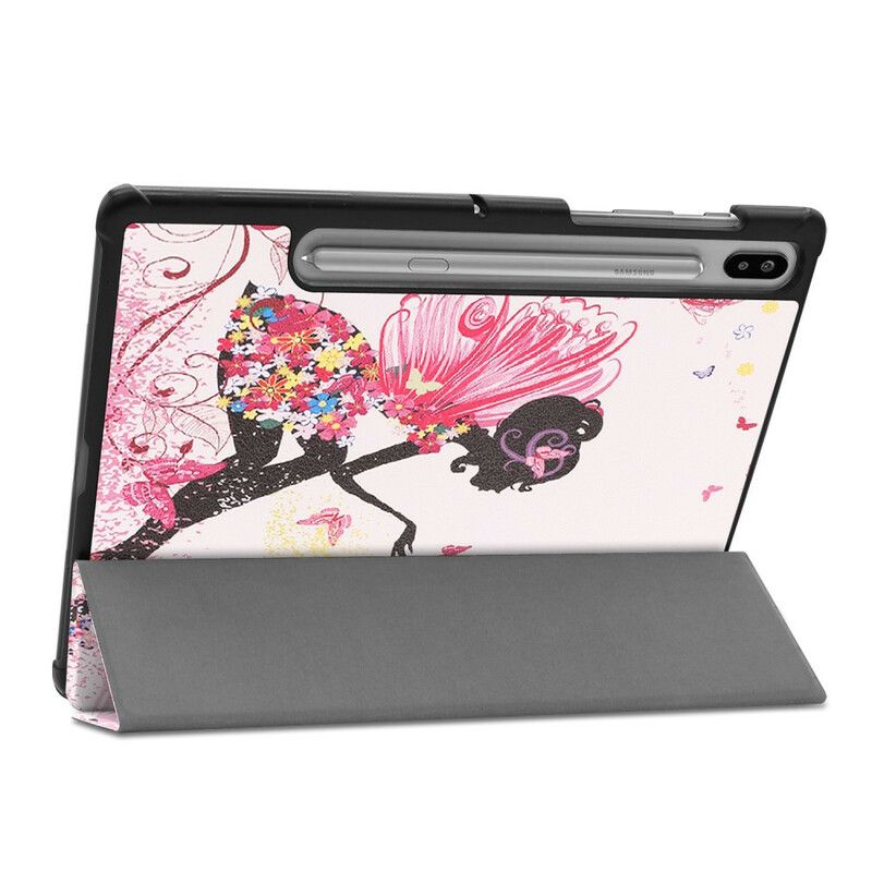 Beskyttelse Deksel Til Samsung Galaxy Tab S6 Floral Fairy Faux Leather