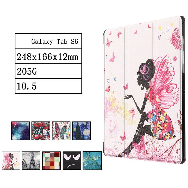 Beskyttelse Deksel Til Samsung Galaxy Tab S6 Floral Fairy Faux Leather