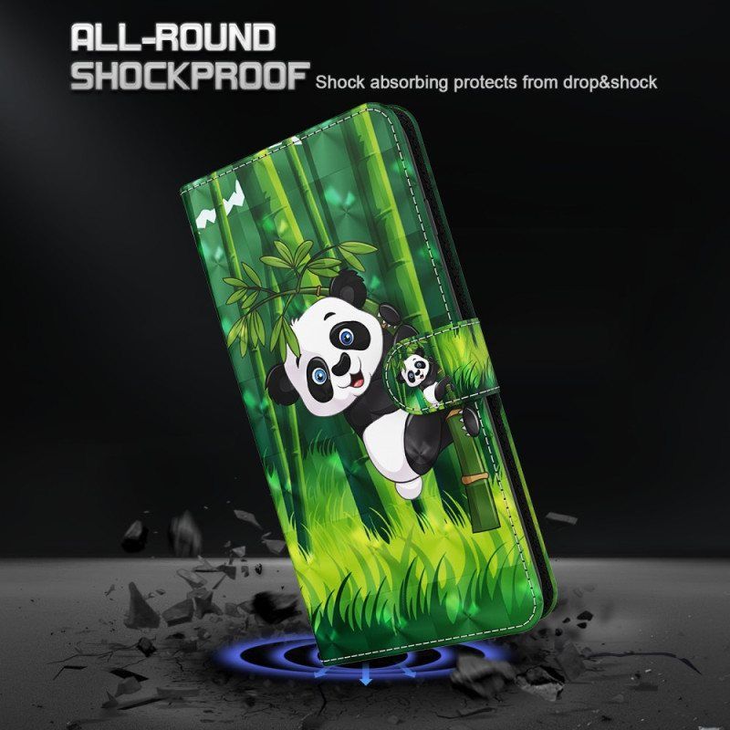 Folio Deksel Til iPhone 15 Plus Med Kjede 3d Bamboo Panda Med Stropp