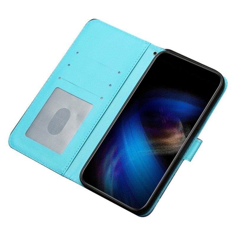 Folio Deksel Til iPhone 15 Pro Max Med Kjede Never Stop Dreaming 3d Strap