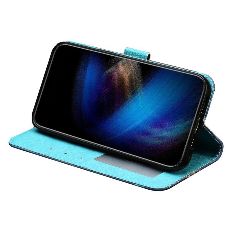 Folio Deksel Til iPhone 15 Pro Max Med Kjede Never Stop Dreaming 3d Strap