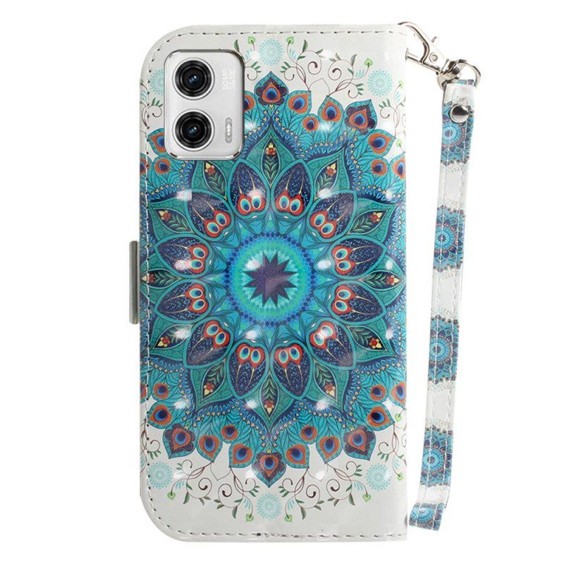 Folio Deksel Til Moto G73 5G Med Kjede Strappy Mandala