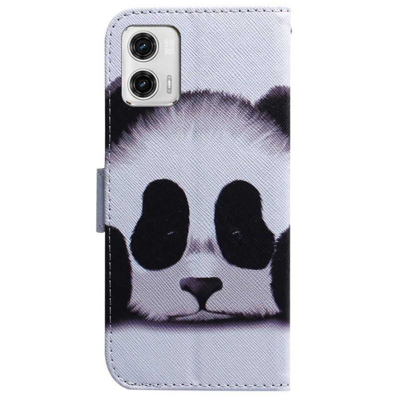 Folio Deksel Til Moto G73 5G Med Kjede Strappy Panda