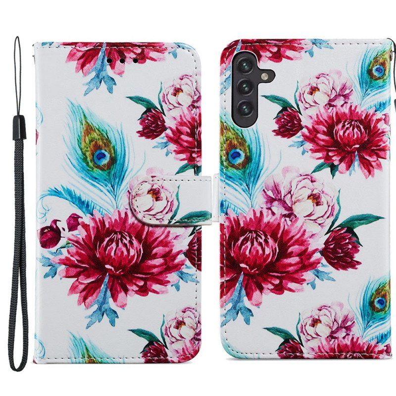 Folio Deksel Til Samsung Galaxy A13 5G / A04s Intense Blomster