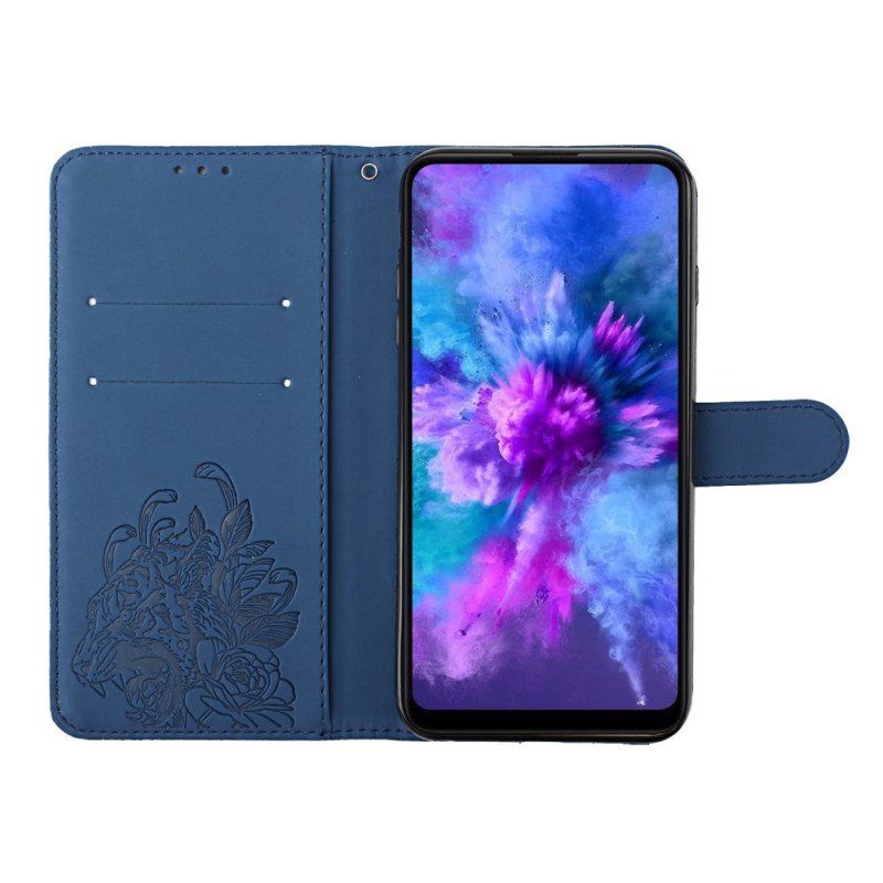 Folio Deksel Til Samsung Galaxy A13 5G / A04s Med Kjede Barokk Strappy Tiger