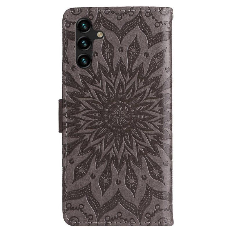 Folio Deksel Til Samsung Galaxy A14 / A14 5G Mandala Sun Med Snor