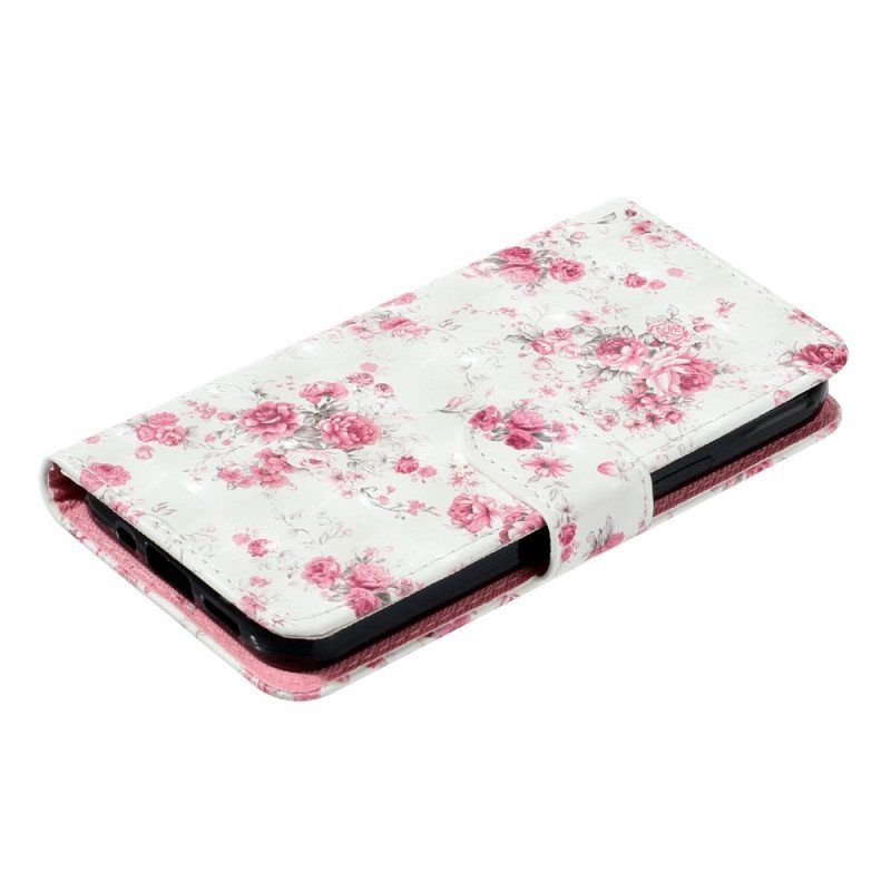 Folio Deksel Til Samsung Galaxy A14 / A14 5G Med Kjede Stropp Liberty Flowers