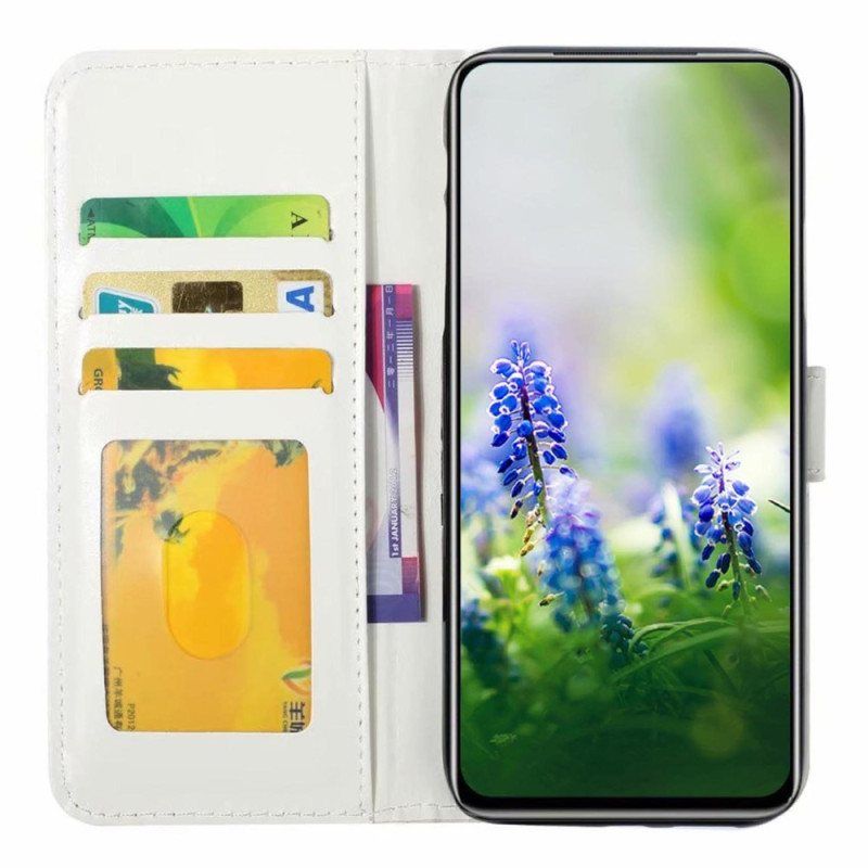 Folio Deksel Til Samsung Galaxy A54 5G Med Kjede Marmorert Stropp