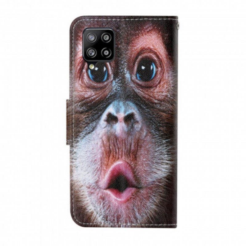 Folio Deksel Til Samsung Galaxy M12 / A12 Med Kjede Thong Monkey