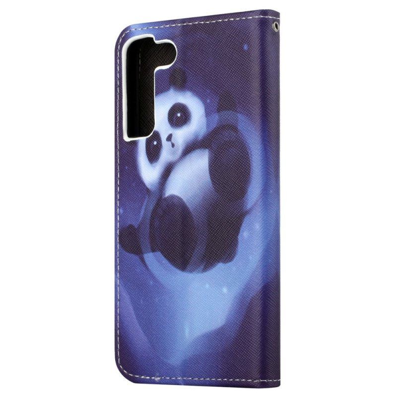 Folio Deksel Til Samsung Galaxy S23 5G Med Kjede Strappy Panda