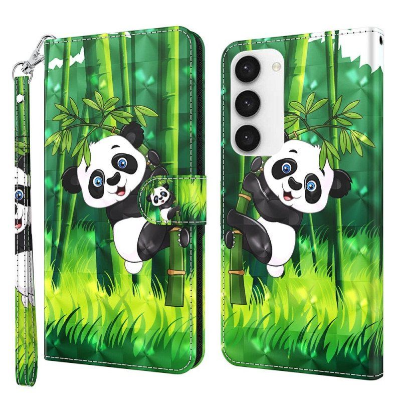 Folio Deksel Til Samsung Galaxy S23 5G Panda Bambus