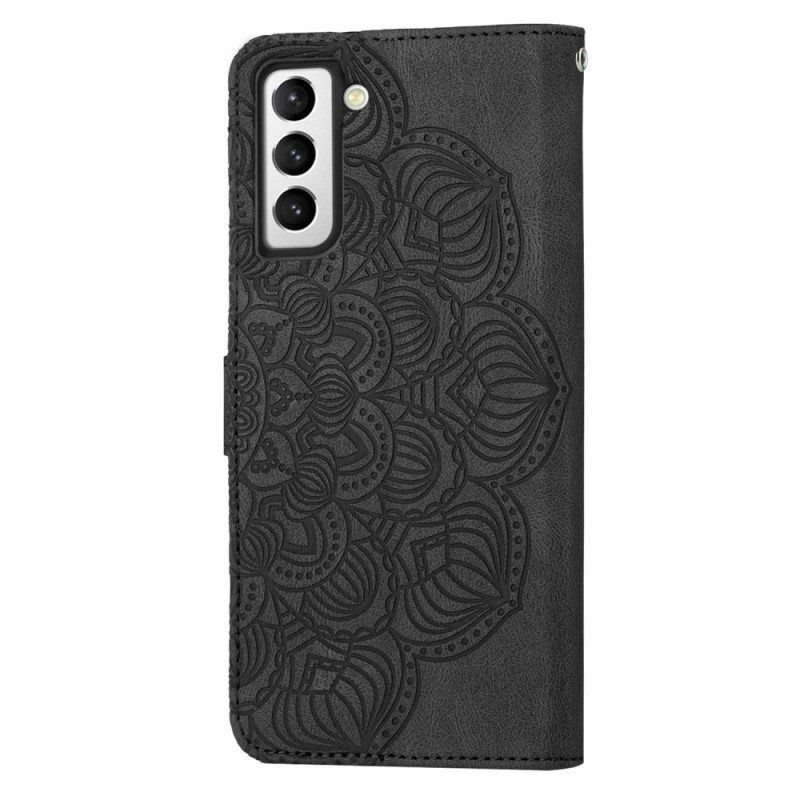 Folio Deksel Til Samsung Galaxy S23 Plus 5G Med Kjede Strappy Mandala