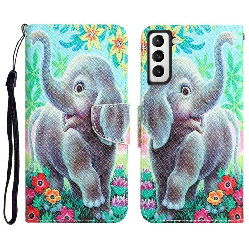 Folio Deksel Til Samsung Galaxy S23 Plus 5G Med Kjede Thong Elephant