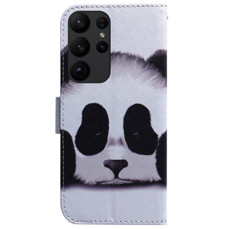 Folio Deksel Til Samsung Galaxy S23 Ultra 5G Med Kjede Min Lanyard Panda