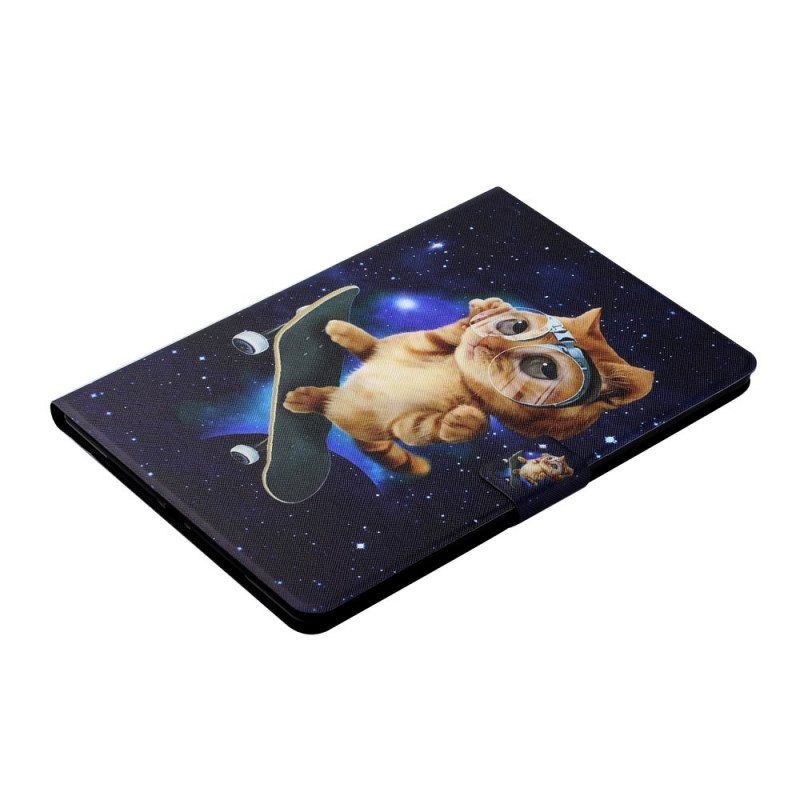 Folio Deksel Til Samsung Galaxy Tab A8 (2021) Cat Skateboarding