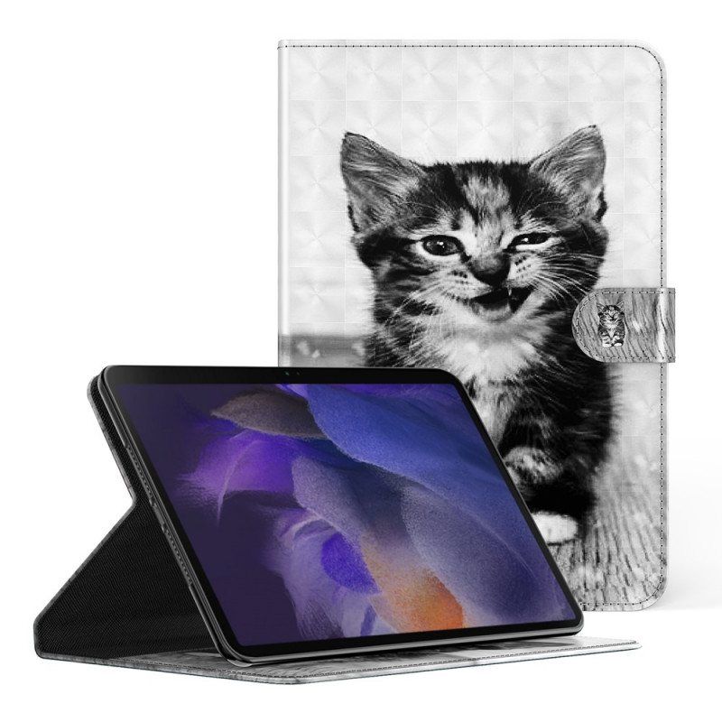 Folio Deksel Til Samsung Galaxy Tab A8 (2021) Kattunge I Imitert Skinn