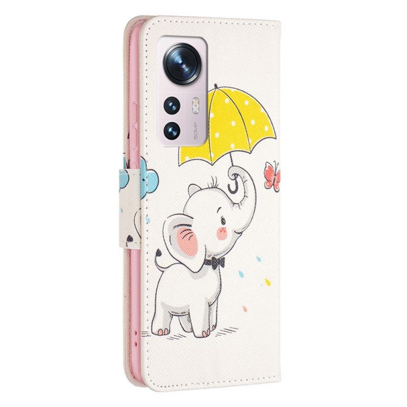 Folio Deksel Til Xiaomi 12 / 12X Baby Elefant