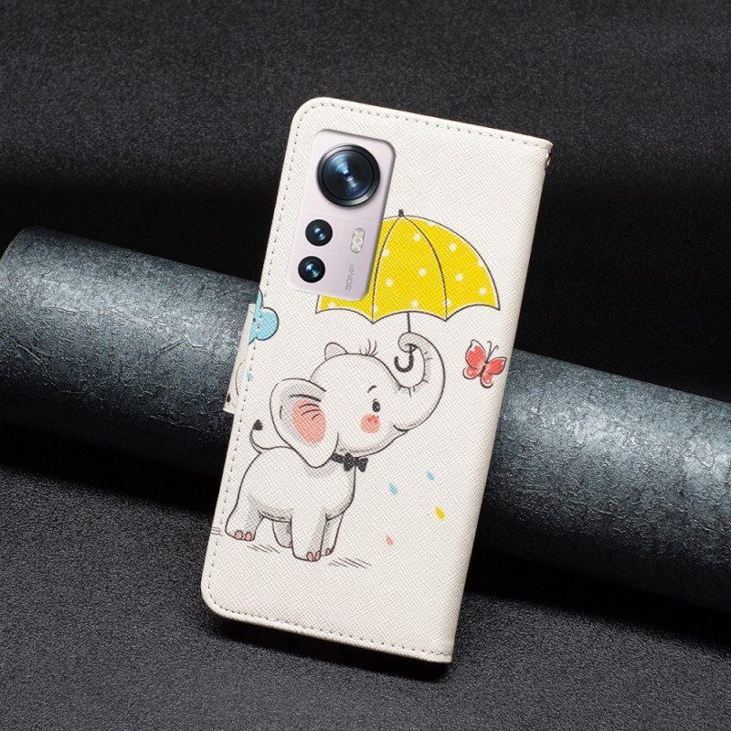 Folio Deksel Til Xiaomi 12 / 12X Baby Elefant