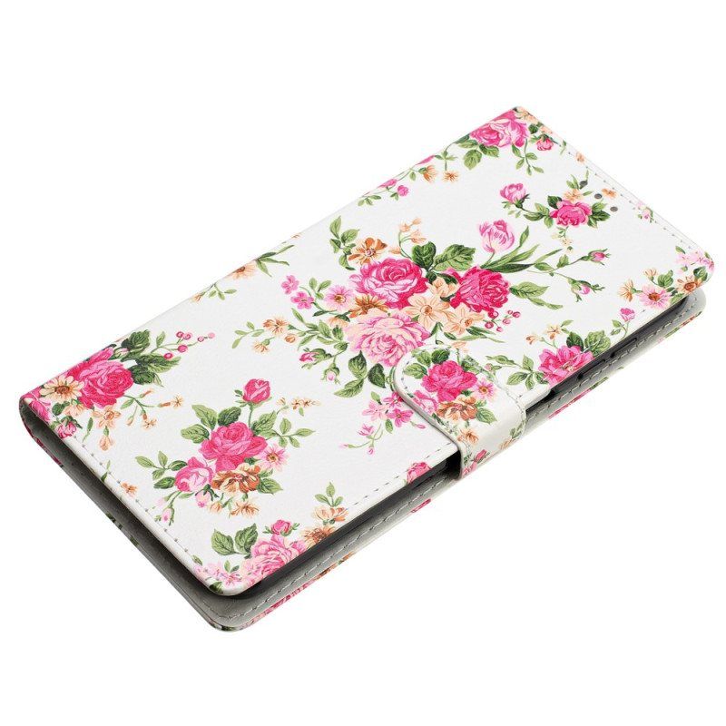 Folio Deksel Til Xiaomi 12 Lite Med Kjede Stropp Liberty Flowers