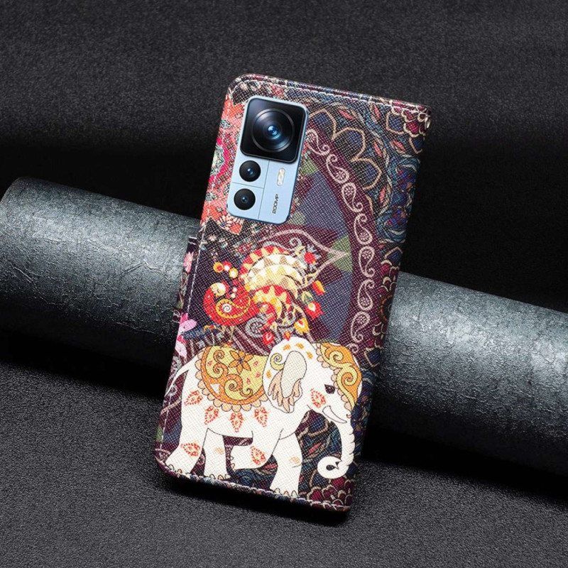 Folio Deksel Til Xiaomi 12T / 12T Pro Indisk Elefant
