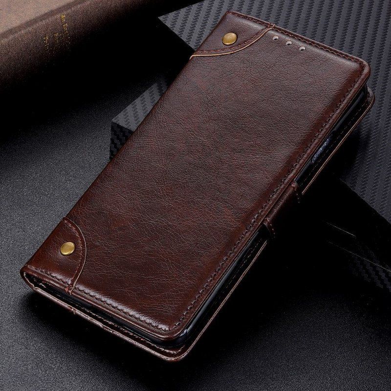 Folio Deksel Til Xiaomi 12T / 12T Pro Stil Nappa Leather Vintage Nagler