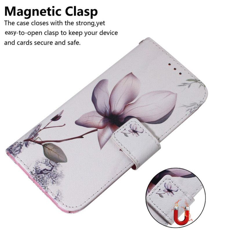 Folio Deksel Til Xiaomi 13 Med Kjede Strappy Rose Flower