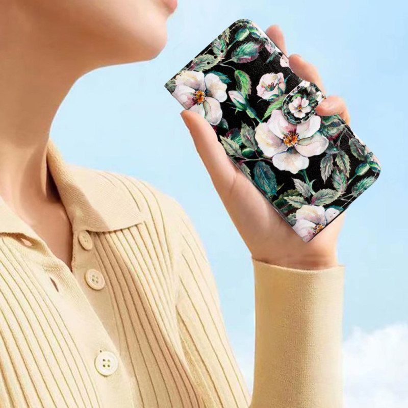 Folio Deksel Til Xiaomi Redmi A1 Med Kjede Reim Magnolia